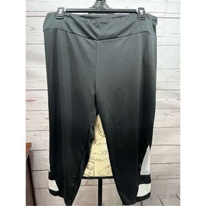 Daisy Fuentes XL black leggings‎ with white netting on legs - 2538